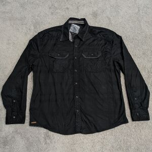 Vintage Affliction Y2K Men’s Shirt Black Sz 3XL Button Down Long Sleeve Biker